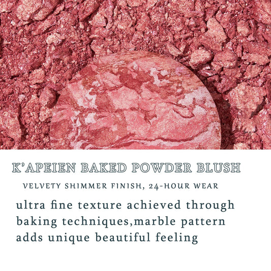 K'APEINE open compact top view revealing baked blush pan and reflective surface