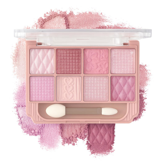 K'APEINE palette front view showing eight shimmer shades and case for easy selection