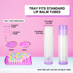 Kare & Kind tray next to a 15mm lip balm tube showing scale and correct tube compatibility
