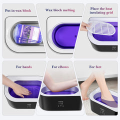 Karite paraffin warmer on spa table creating a professional at-home ambiance