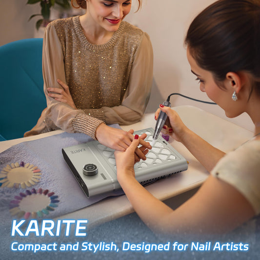 Karite thin profile close-up highlighting 1.4-inch slim form for space saving