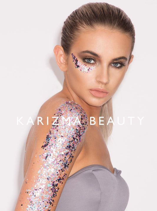 KARIZMA close-up of glitter mix textures highlighting sparkle and variety