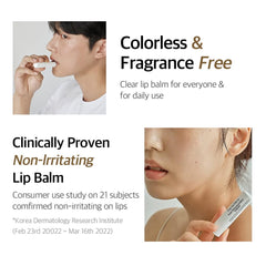 Karl&Häns lip balm in hand to show compact travel-friendly size
