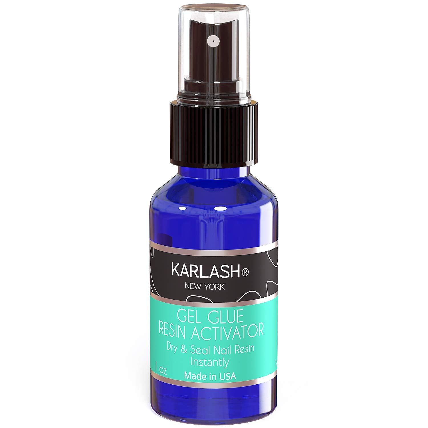 Karlash activator bottle label clear view showing fast-curing benefit