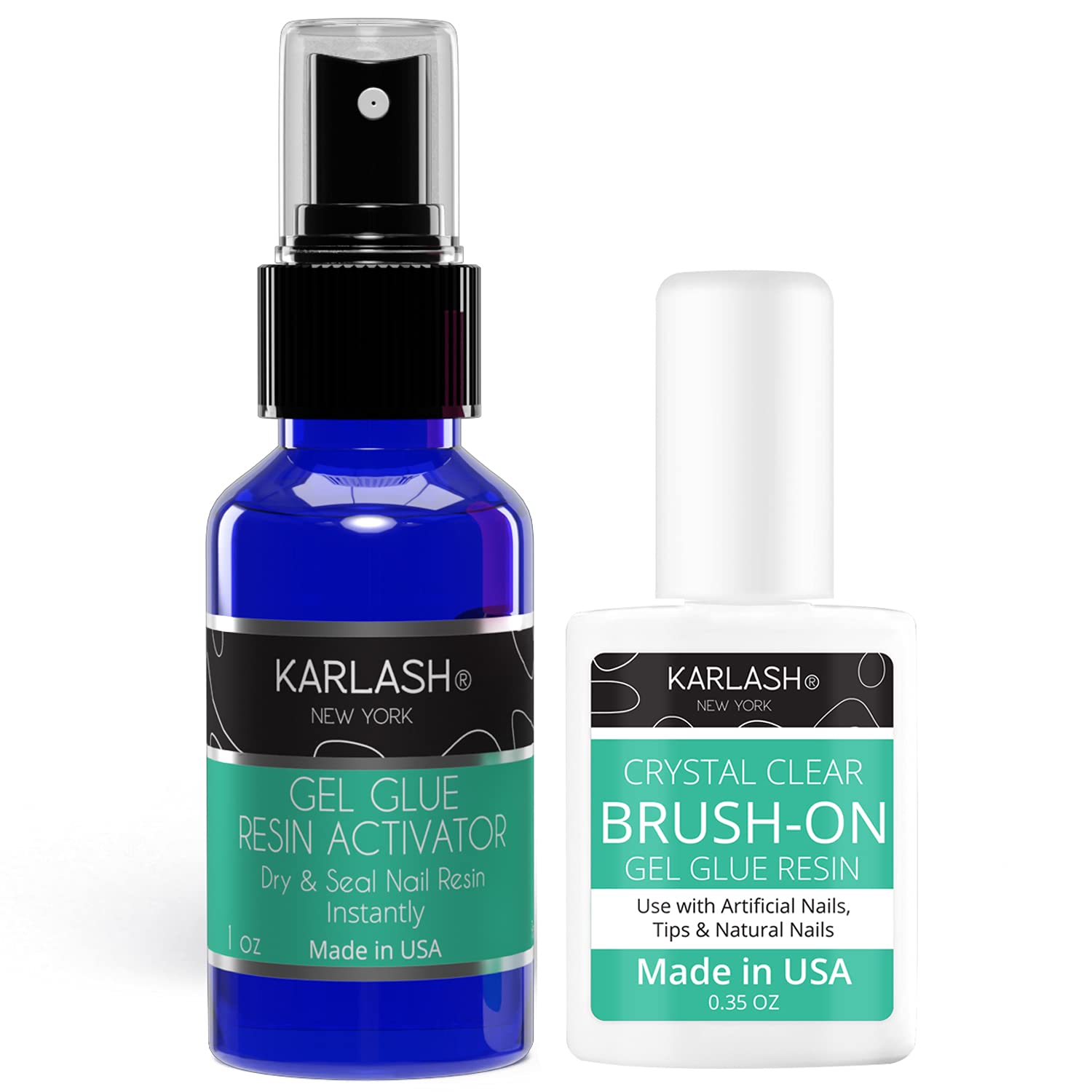 Karlash front packaging showing glue gel and activator for professional bonding