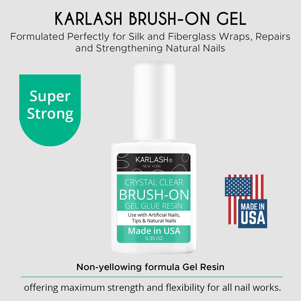 Karlash brush-on glue securing press-on nail in use showing strong long-lasting adhesion