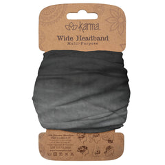 Karma black ombre headband front view showing wide band and stylish gradient, comfortable hold