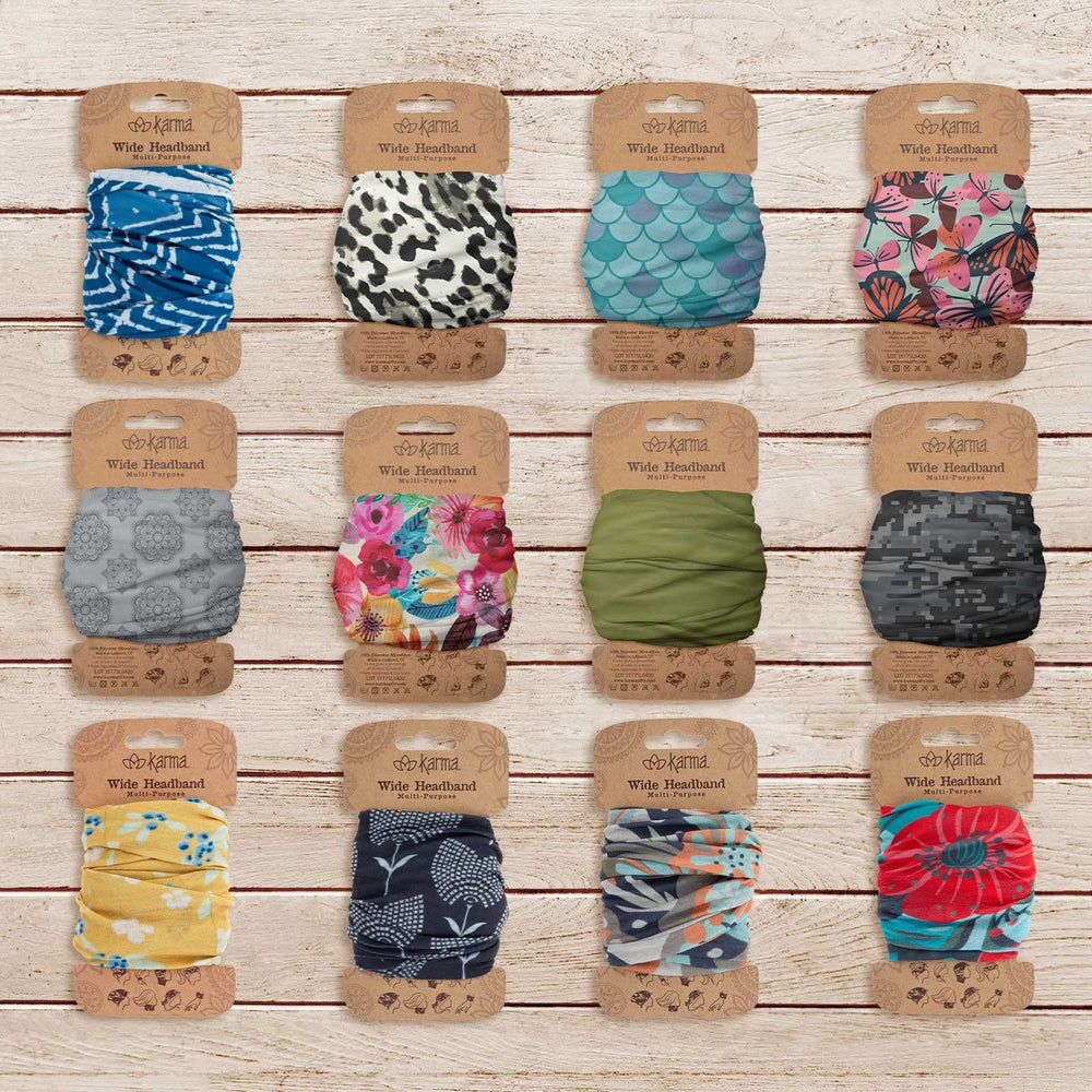 Karma headband wrapped on wrist showing versatile styling and easy portability