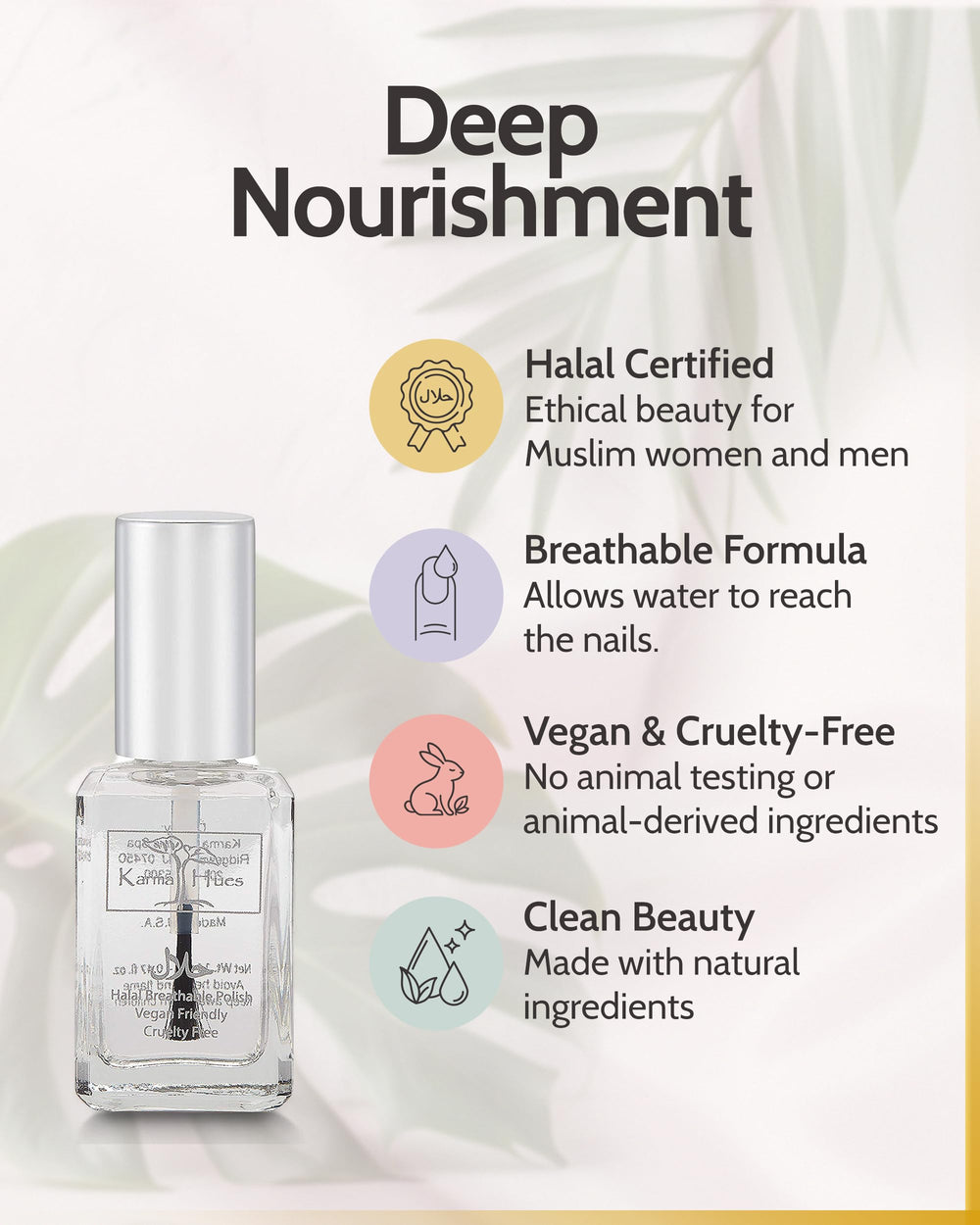 karma organic label close-up highlighting halal certification and formula