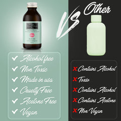 karma organic application on cotton pad demonstrating easy polish removal benefit
