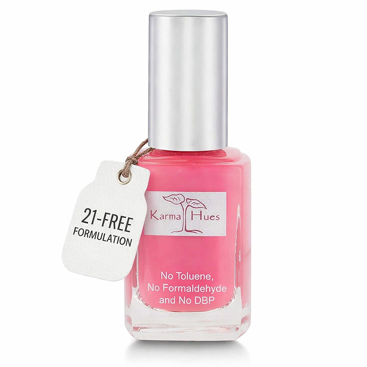 karma organic front bottle showing beachy chic color and eco packaging benefit