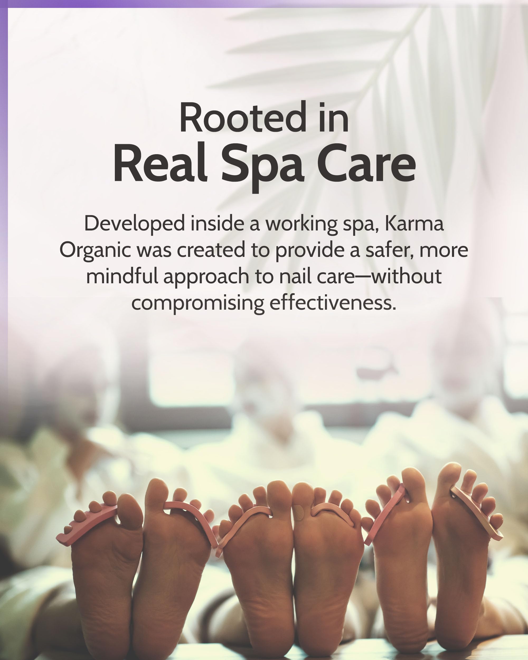 karma organic bottle next to cotton pad and polish, shows simple at-home removal routine