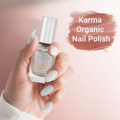 Karma Organic brush stroke of Champagne Toast showing smooth, fast-drying coverage