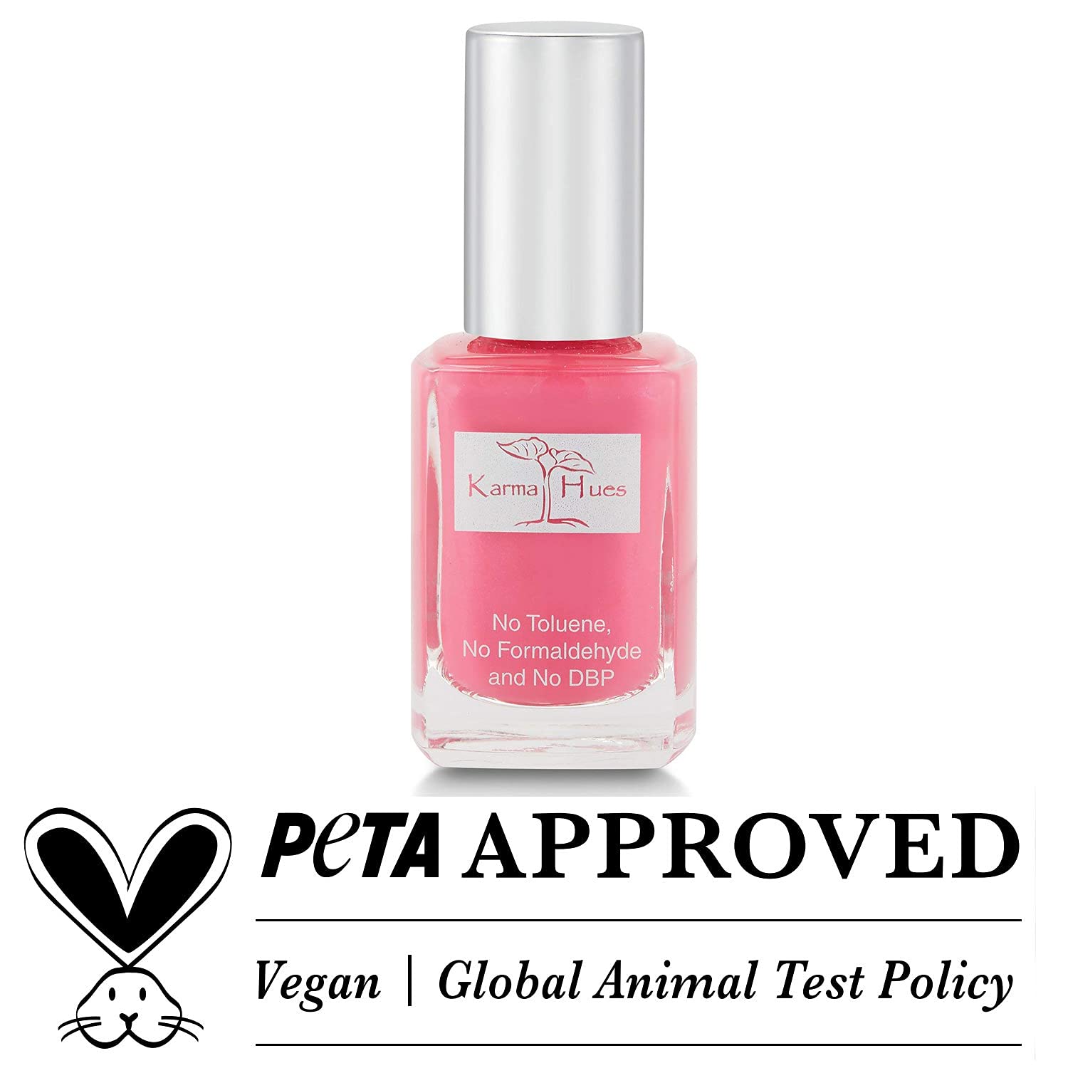 karma organic swatch on nails demonstrating true color payoff and smooth finish