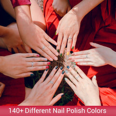 karma organic polish held in hand showing size and travel-friendly benefit
