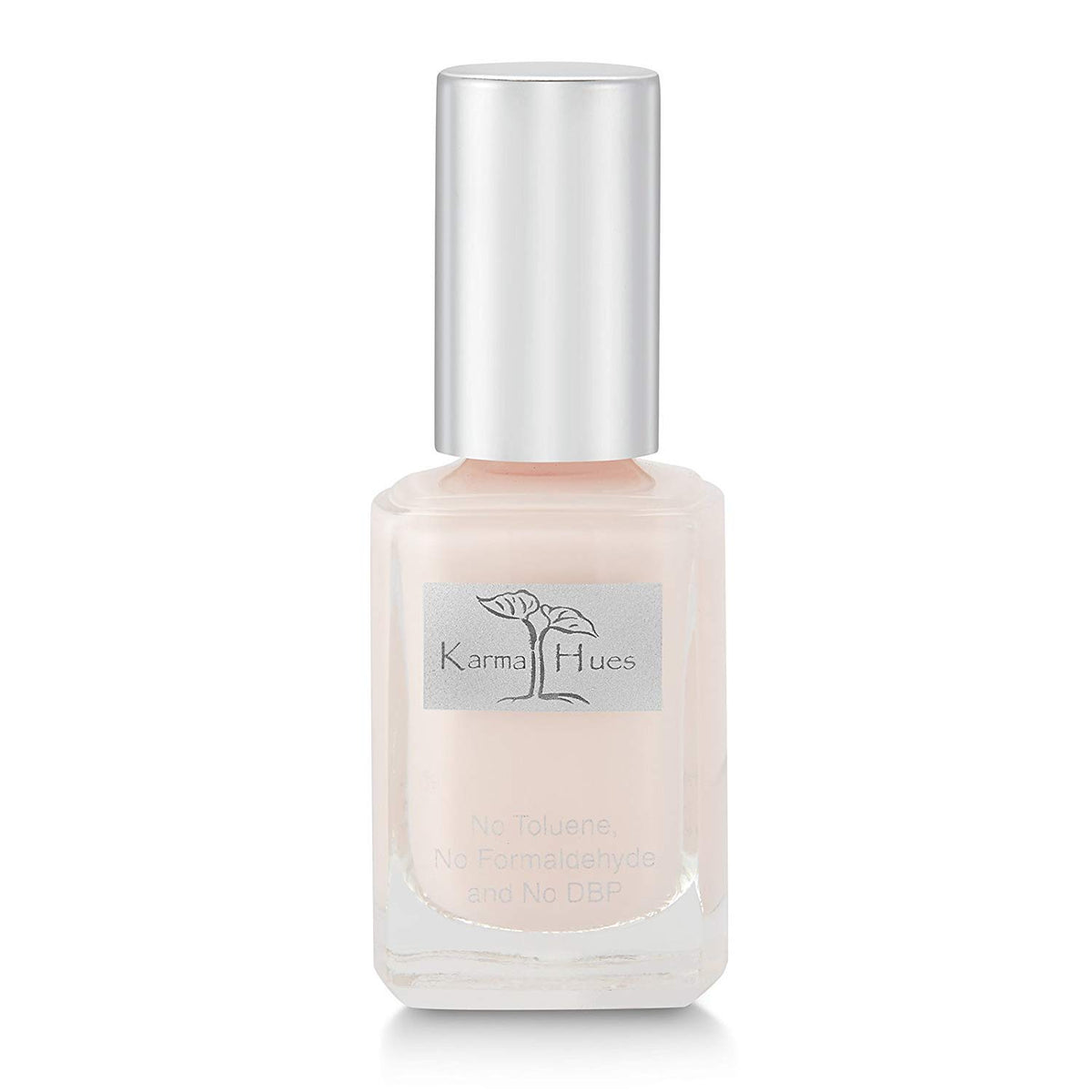 karma organic front bottle shows Marshmallow shade and glossy finish benefit