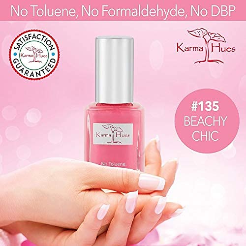 karma organic polish application in progress showing fast-dry convenience