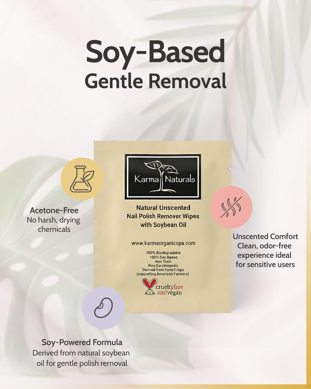 karma organic wipe texture close-up highlighting soft fiber and gentle removal
