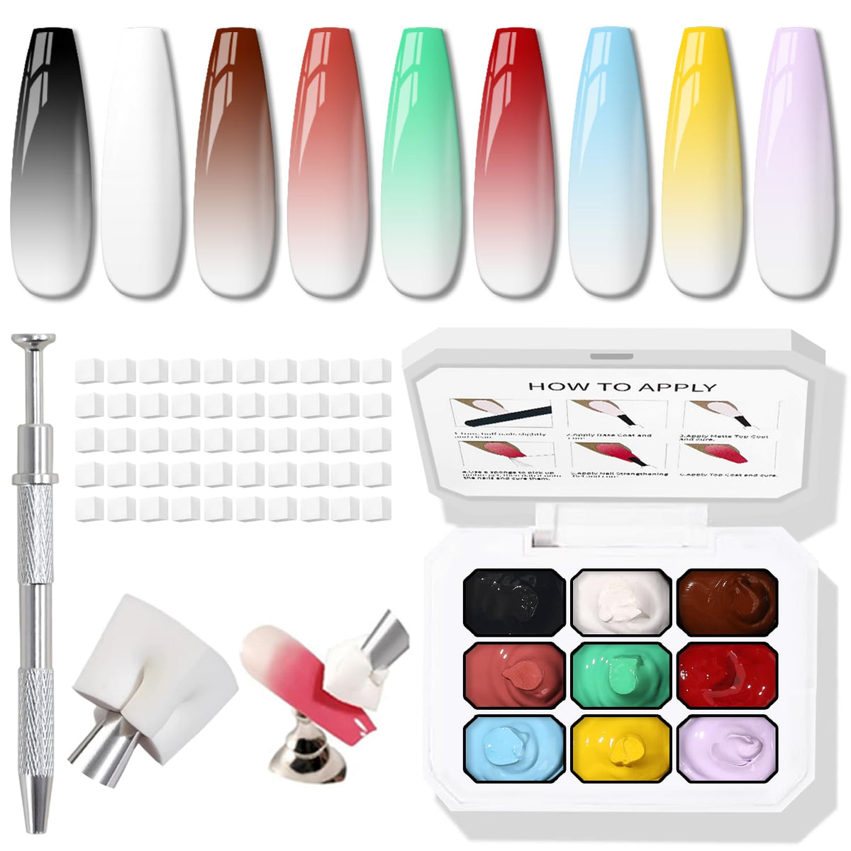 Karroy front packaging showing nine gel colors for quick selection and consistency