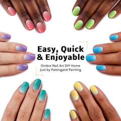 Karroy color swatches lined up to display vibrant gradient choices