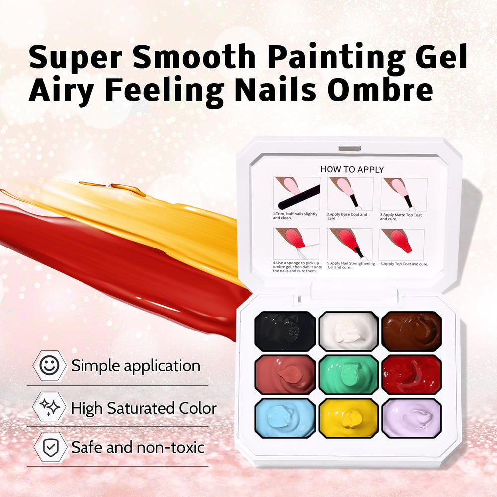 Karroy cured ombre nail detail highlighting seamless gradient and glossy finish