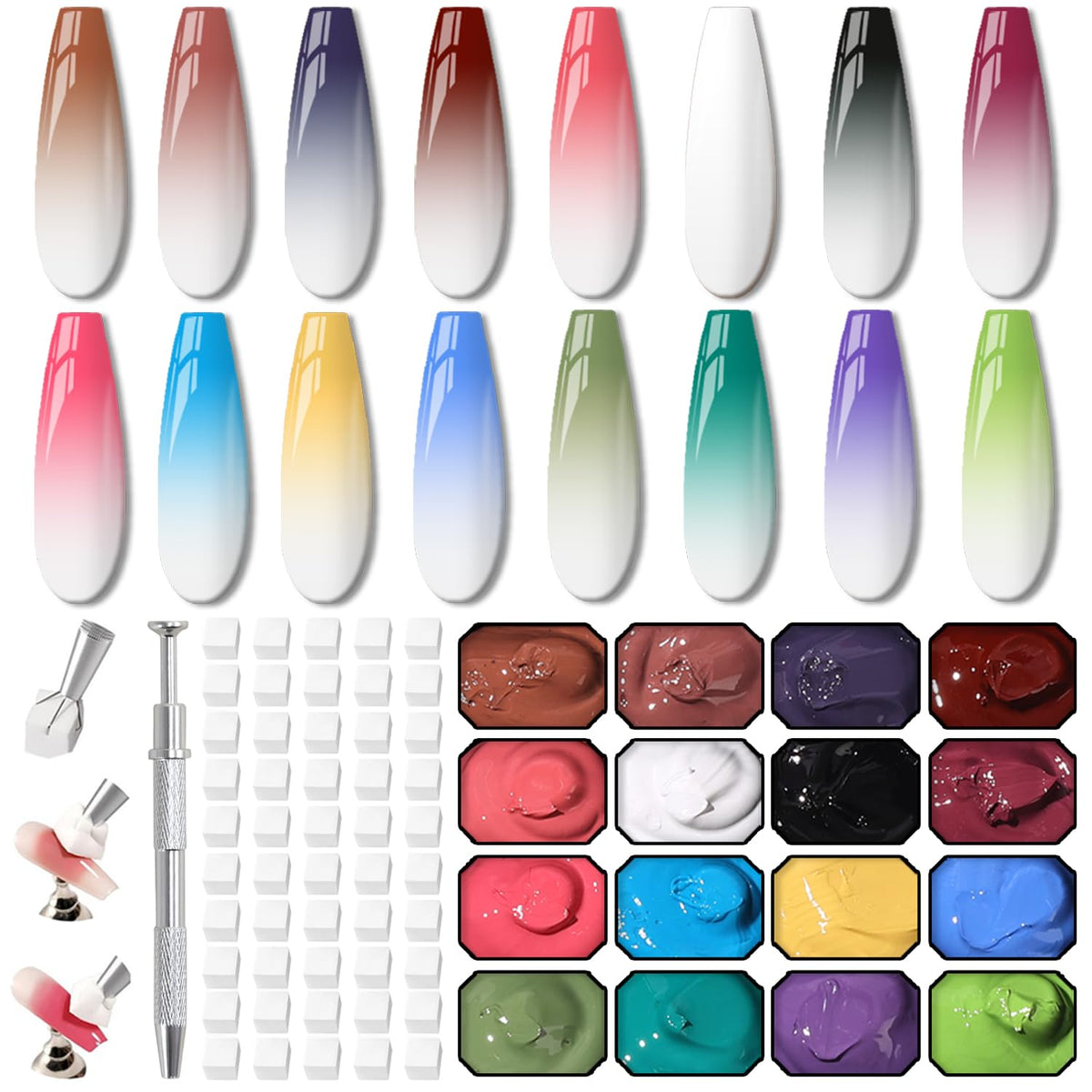 Karroy front packaging showing the 16-color gel set and compact kit benefits