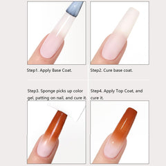 Karroy lifestyle shot hands wearing ombre nails showcasing finished look