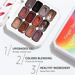 Karroy gradient press tips illustrating blended ombre results