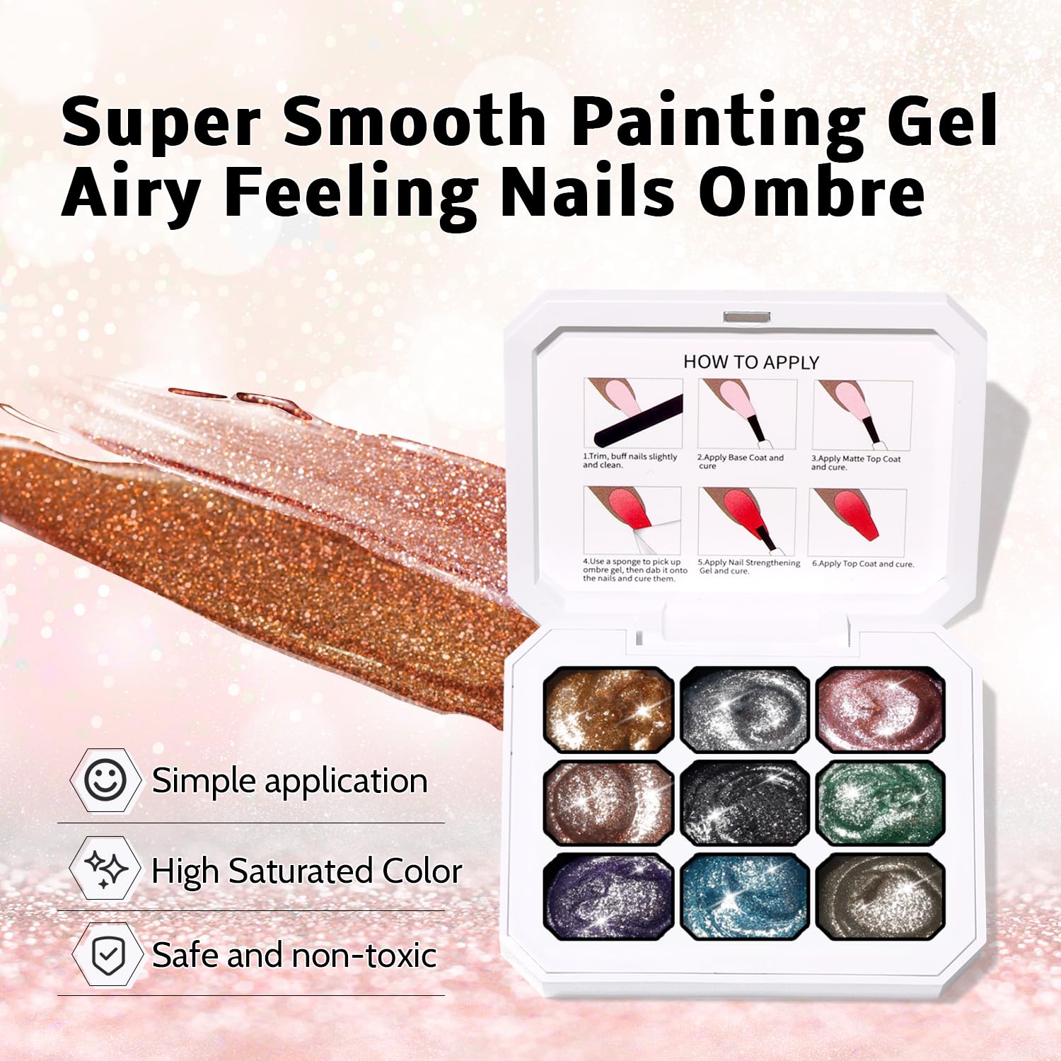 Karroy sponge patting in action creating an ombre nail for quick gradient results