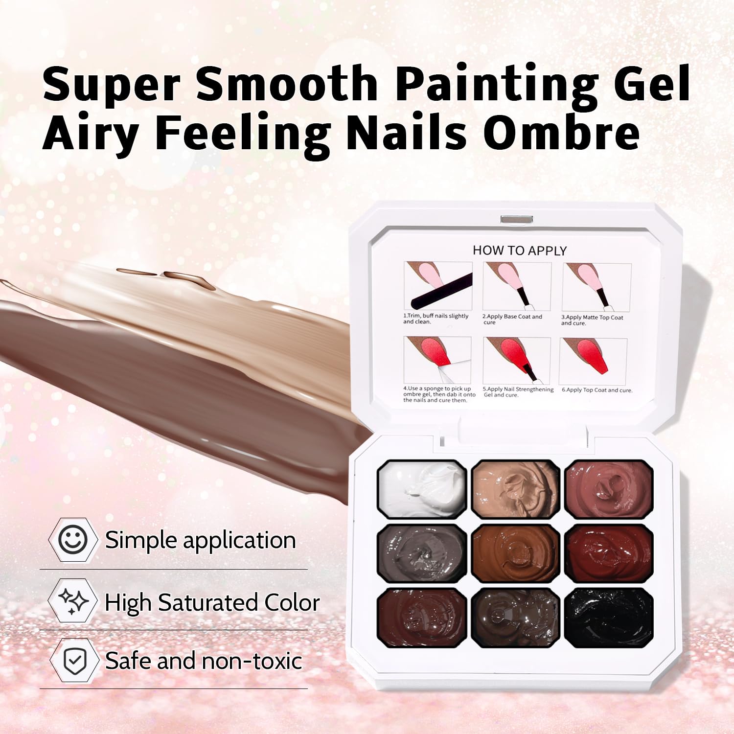 Karroy sponge patting in action on a nail for quick ombre and gradient effect