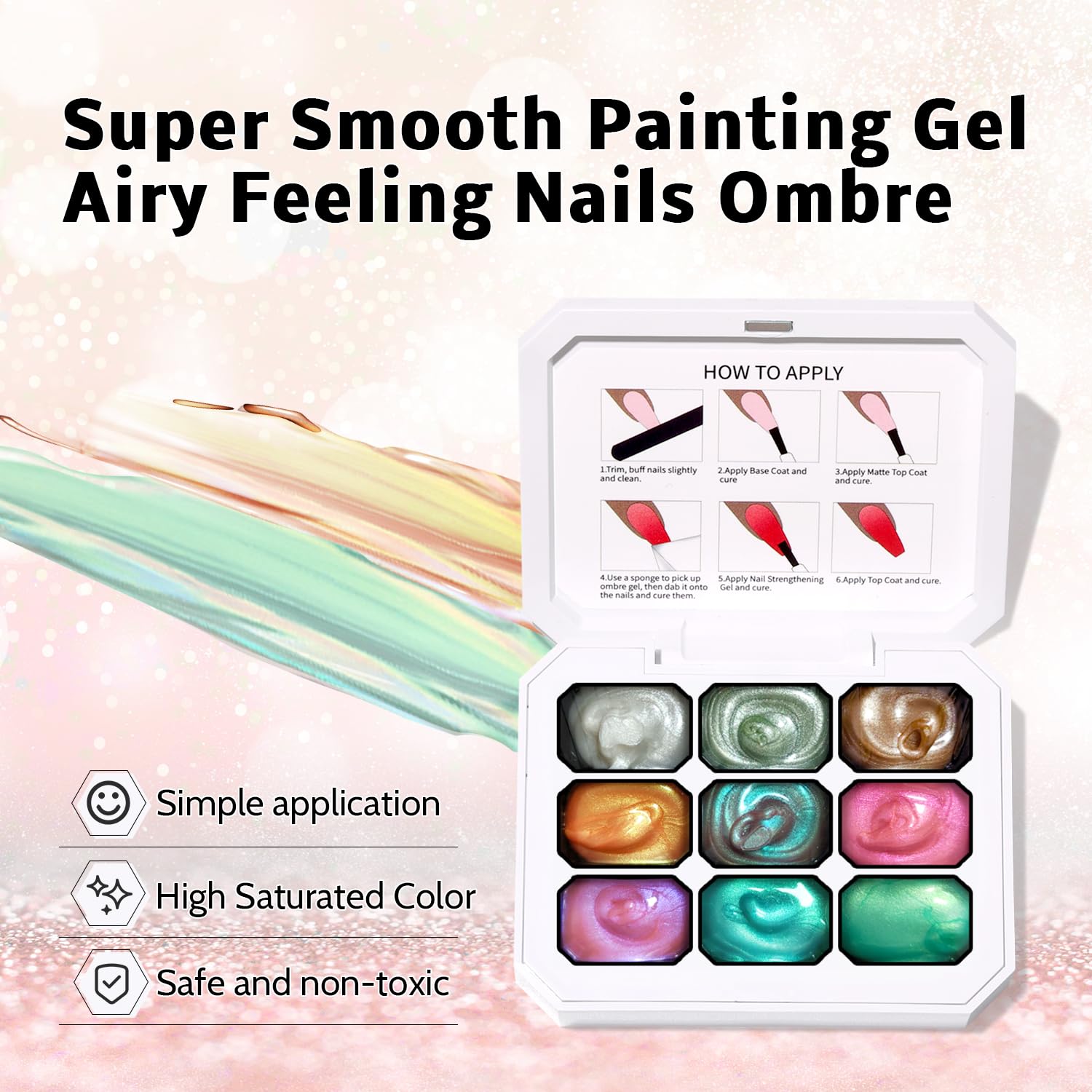 Karroy sponge patting technique on nail demonstrating easy ombre blending