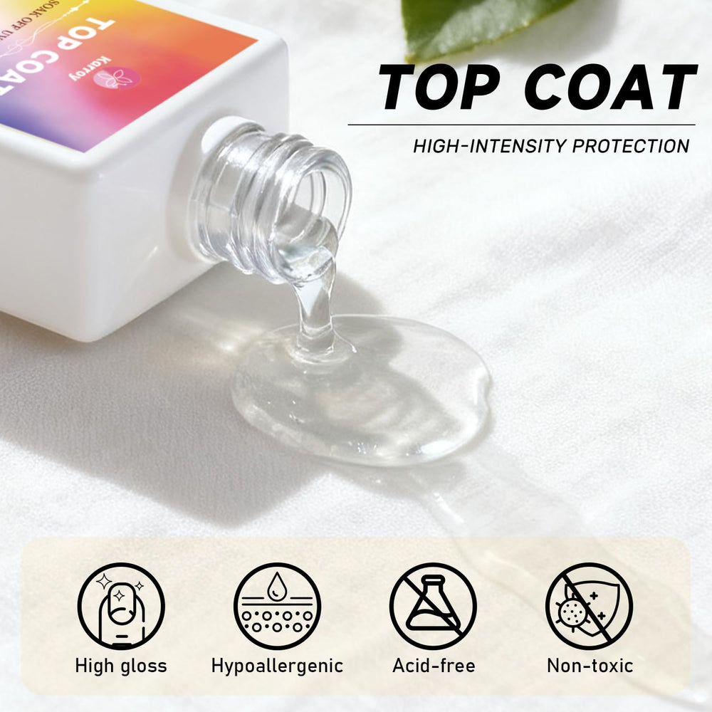 Karroy top coat bottle next to ruler showing 18ml size and practical design