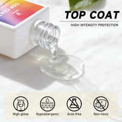 Karroy top coat bottle next to ruler showing 18ml size and practical design