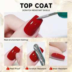 Karroy top coat clear texture close-up highlighting glass-like glossy finish