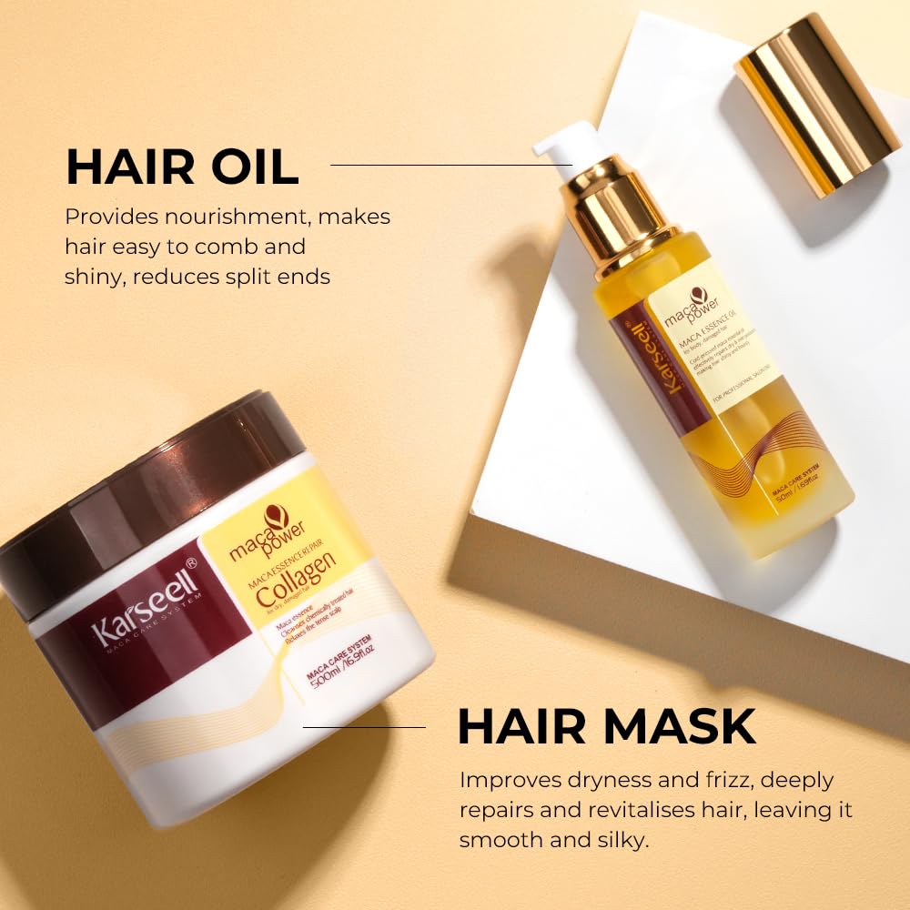 Karseell before and after hair image showing smoother, shinier results