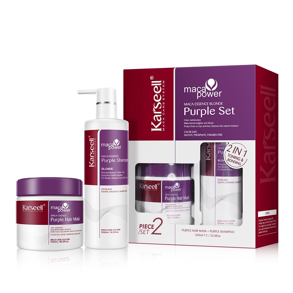 Karseell front packaging purple set showing both bottles and clear labeling benefit toning
