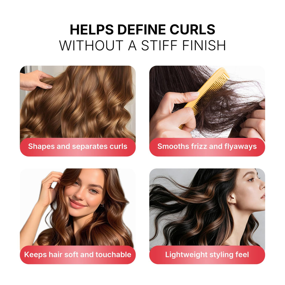 Karseell product in hand being applied to damp hair for defined curls
