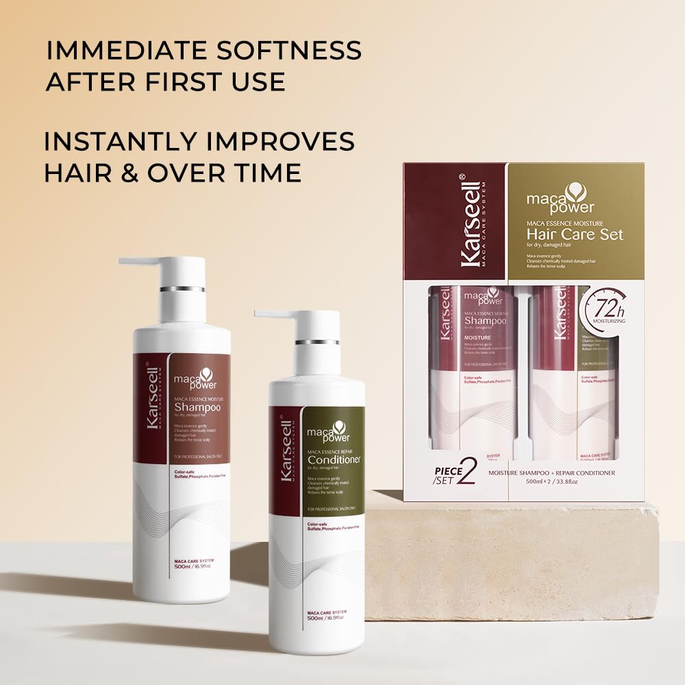 Karseell argan oil and collagen ingredients visual emphasizing moisture and strength