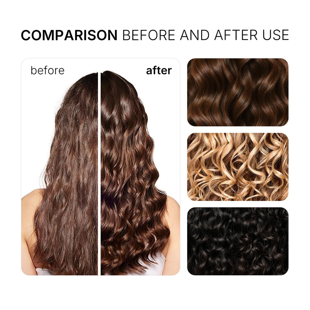 Karseell used in lifestyle setting on curly hair delivering soft shine