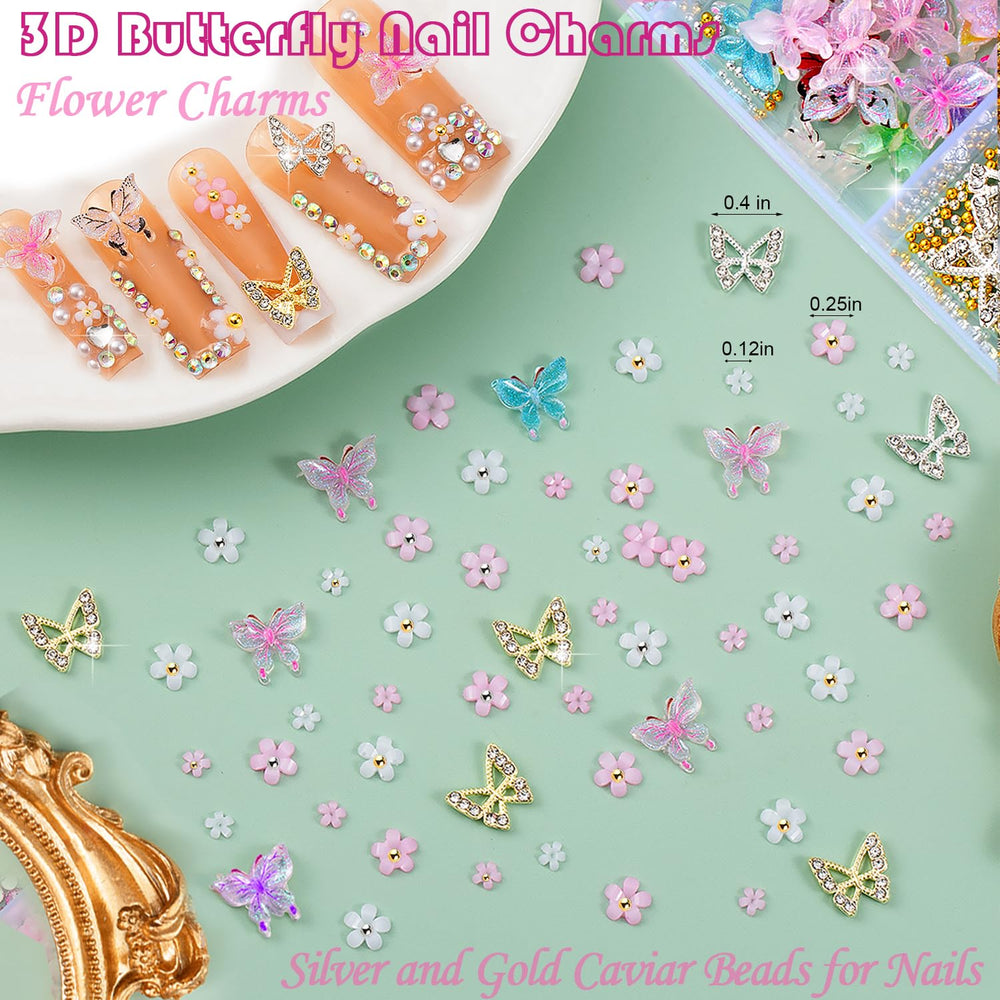 Kasither 3D flower charms detail adding dimension and floral accents