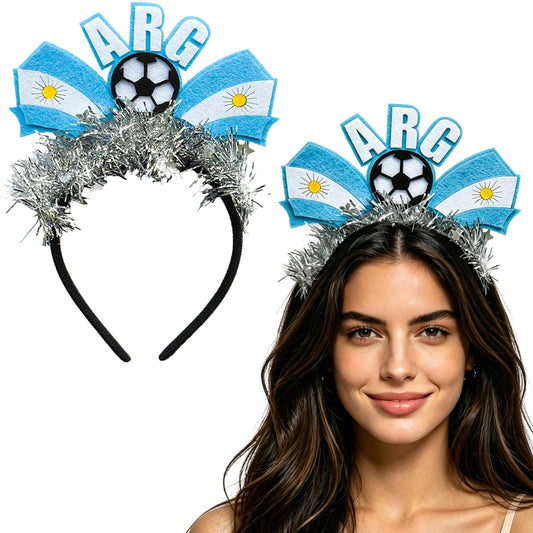 KASOICRA headband front view showing Argentina colors and comfortable fit