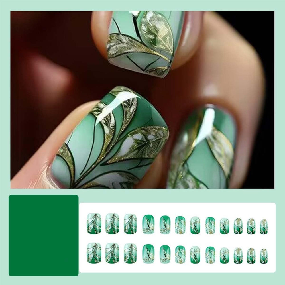 KASOICRA close-up of leaf glitter gradient detail highlighting glossy finish and sparkle