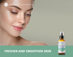 Kate Blanc Cosmetics mist on hand showing lightweight texture