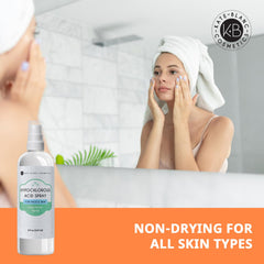 Kate Blanc Cosmetics mist on face in use soothing and refreshing skin