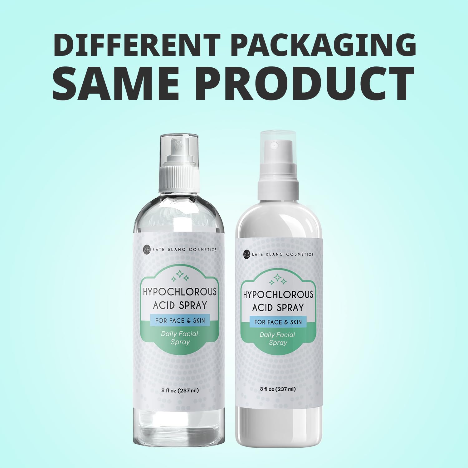 Kate Blanc Cosmetics packaging with ingredients list showing quality testing