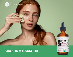 Kate Blanc Cosmetics applying oil to hair ends to reduce frizz