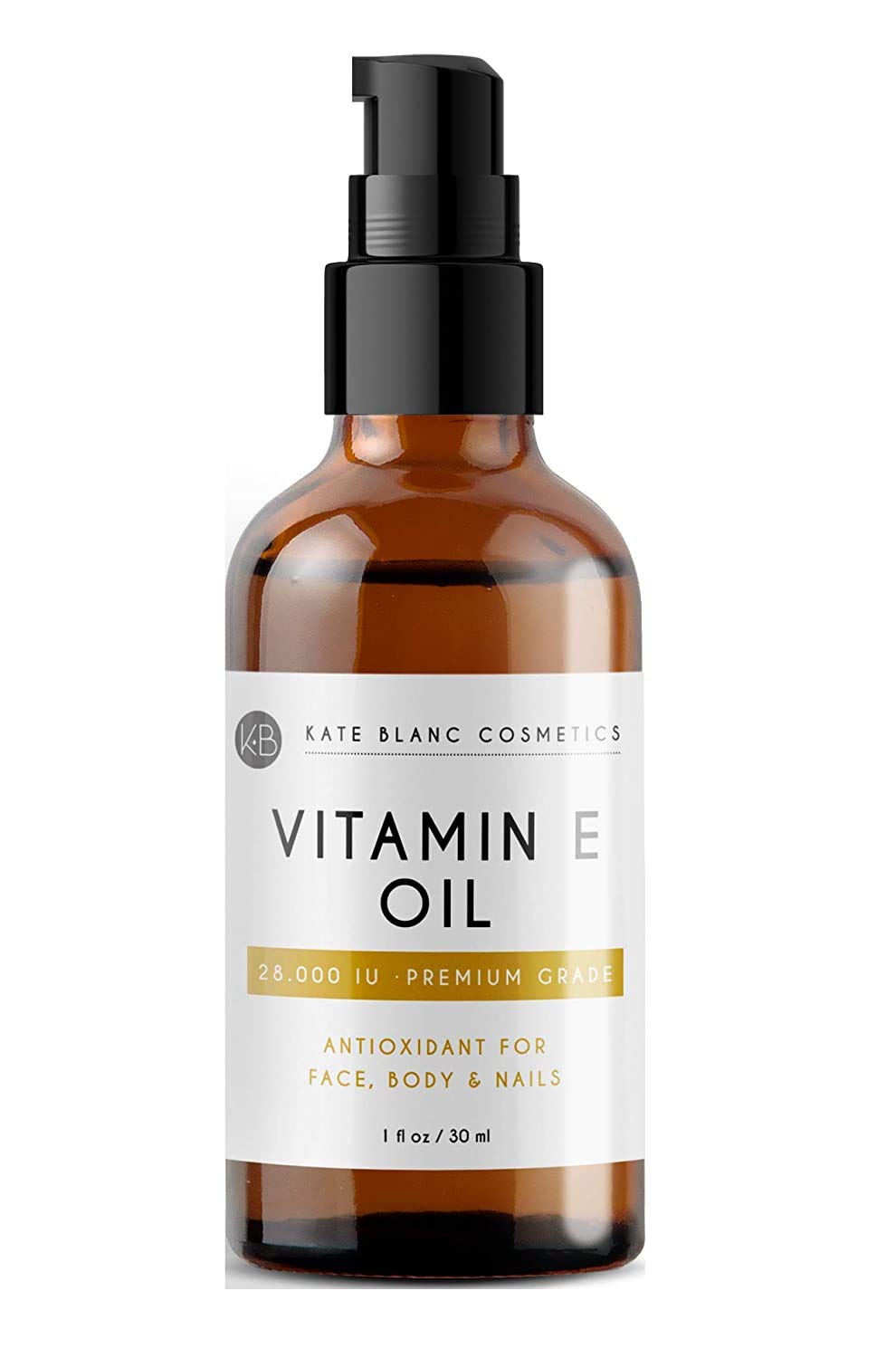 Kate Blanc Cosmetics front bottle showing label and 1oz size for product info