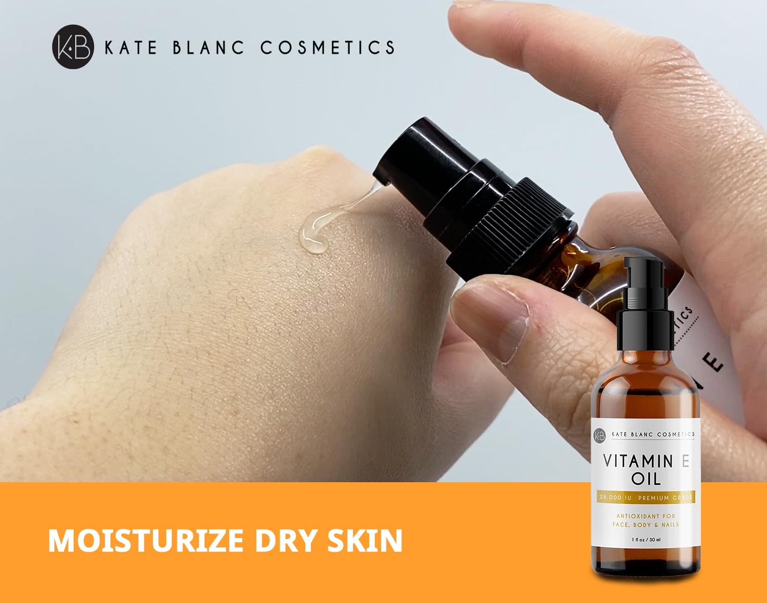 Kate Blanc Cosmetics closeup of honey-like oil texture demonstrating rich nourishment