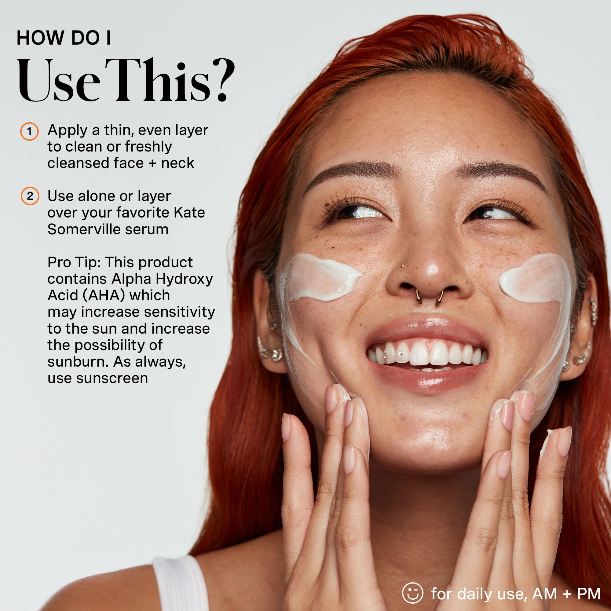 Kate Somerville ingredients label close-up showing active exfoliating benefits