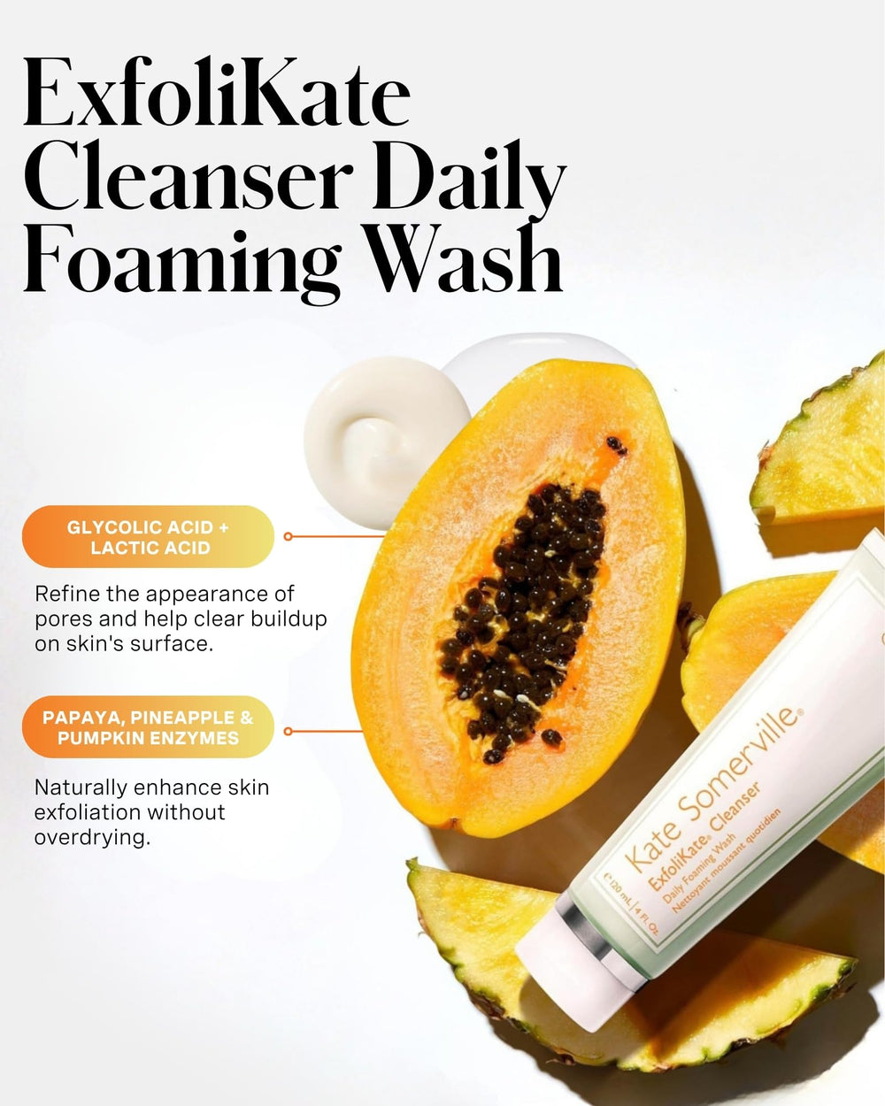 Kate Somerville pump top dispensing cleanser for controlled, mess-free application benefit